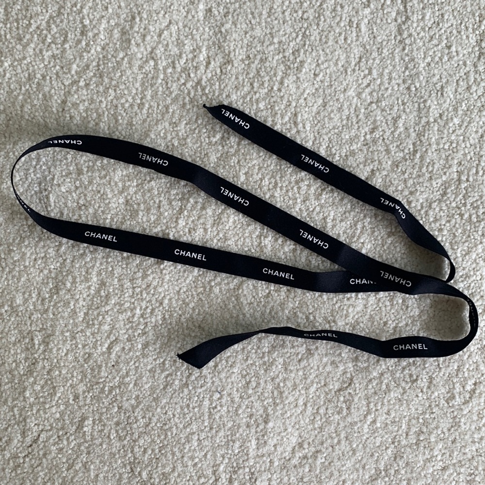 Chanel black and white ribbon